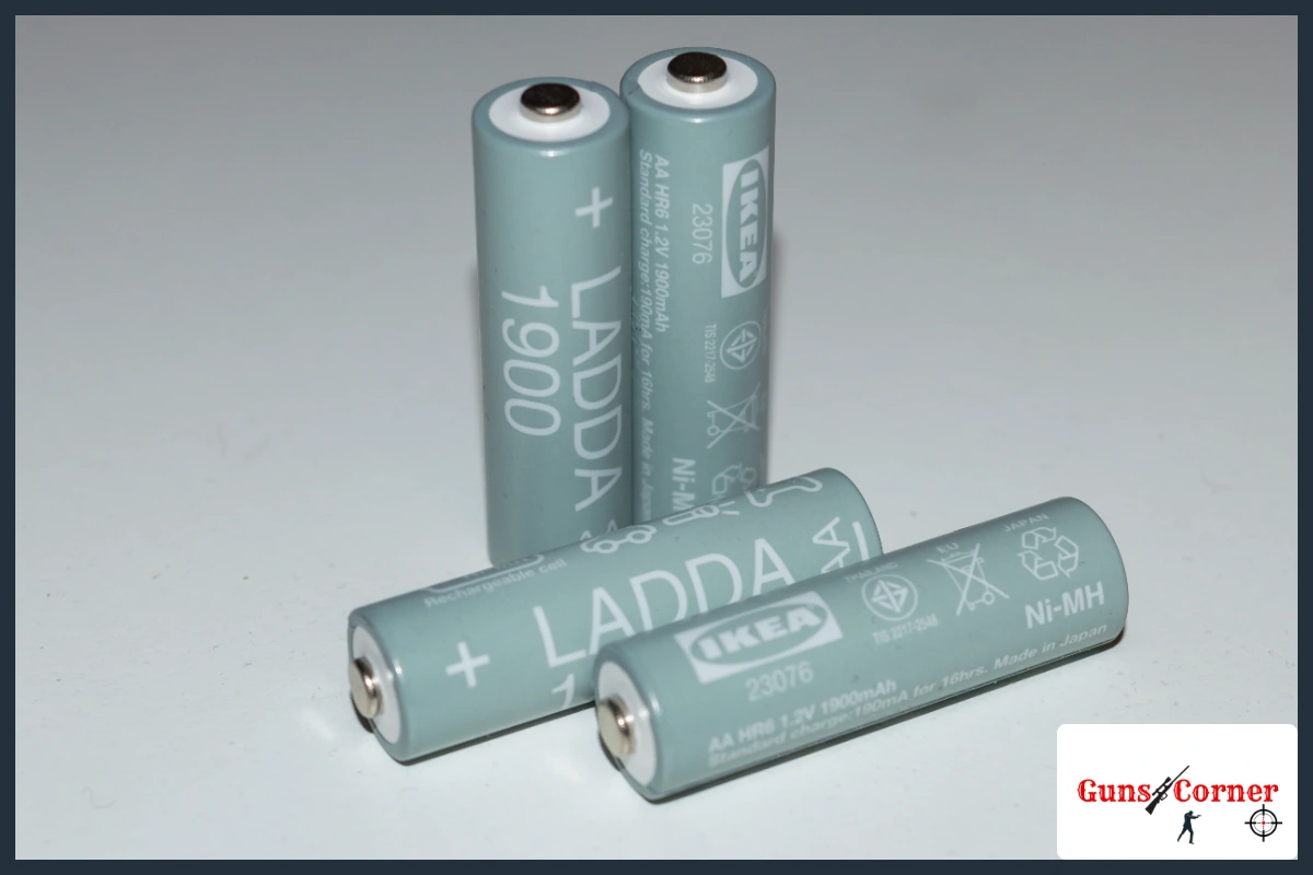 Fresh AA batteries for replacing the power source in a biometric gun safe lock